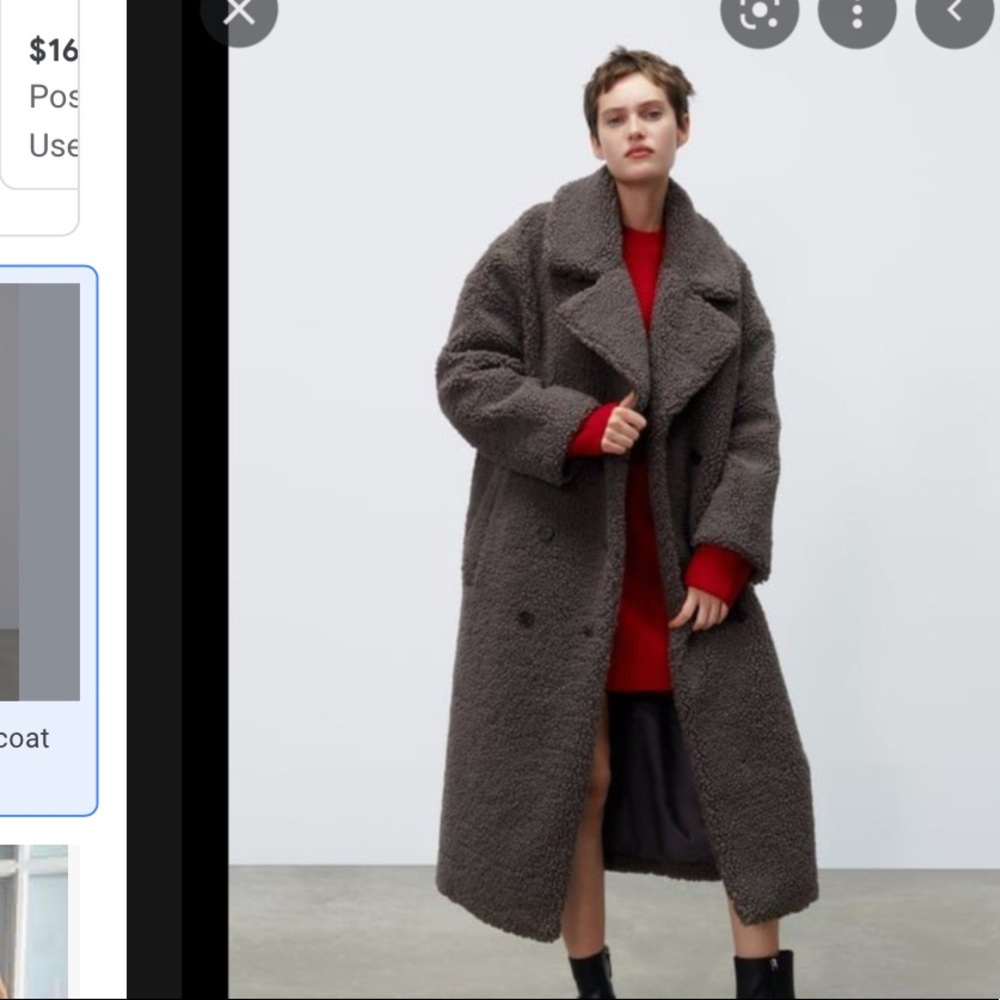 Zara Double Breasted Fleece Teddy Coat!